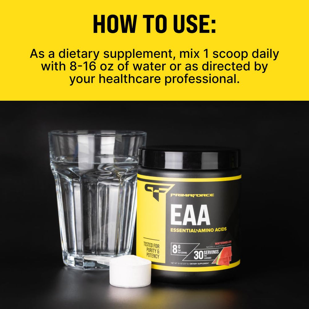 Prepared water bottle with Primaforce EAA Powder Watermelon shake