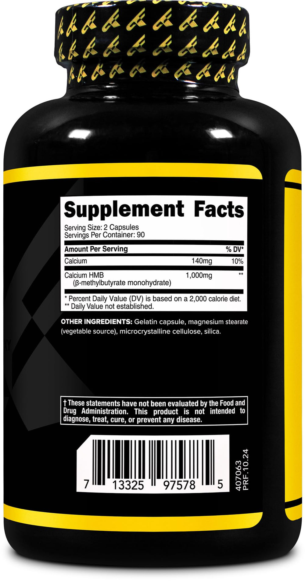 Back of Primaforce HMB bottle showing supplement facts