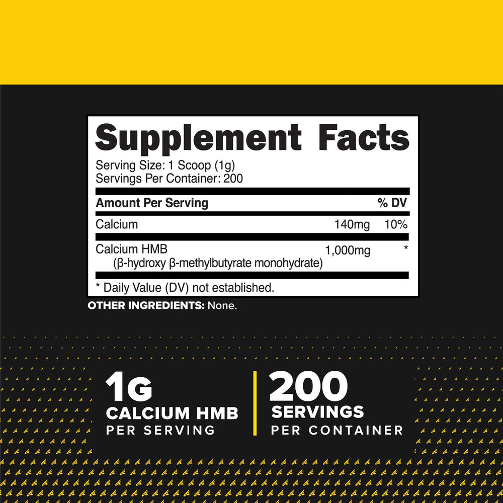 Close-up of Primaforce HMB powder with scoop