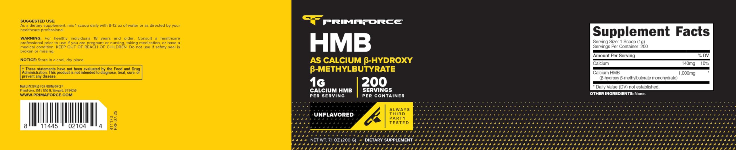 Unflavored HMB powder being prepared for mixing