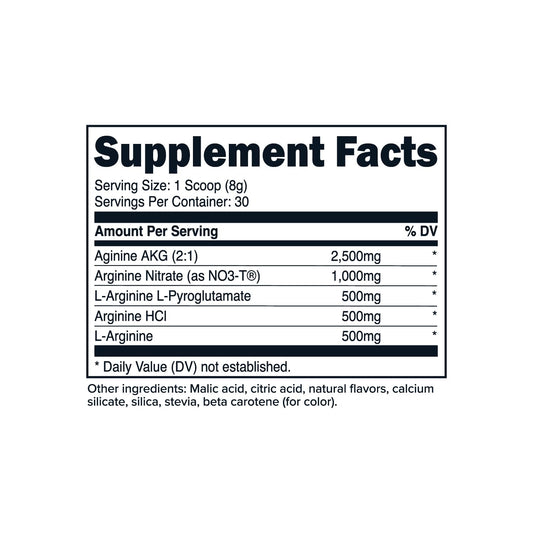 PrimaForce L-Arginine Complex Powder Mixed Berry bottle with 30 servings