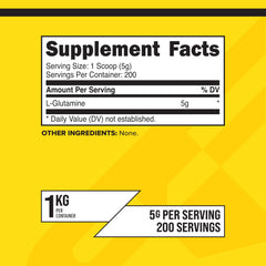 Unflavored L-Glutamine powder with scoop