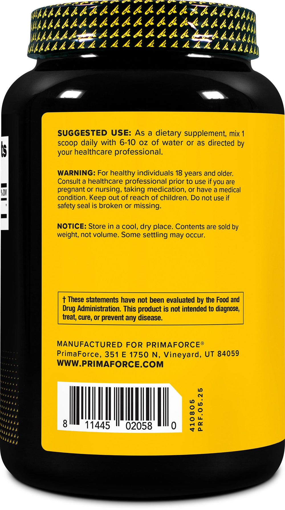 Serving scoop of Primaforce L-Leucine Pure Powder