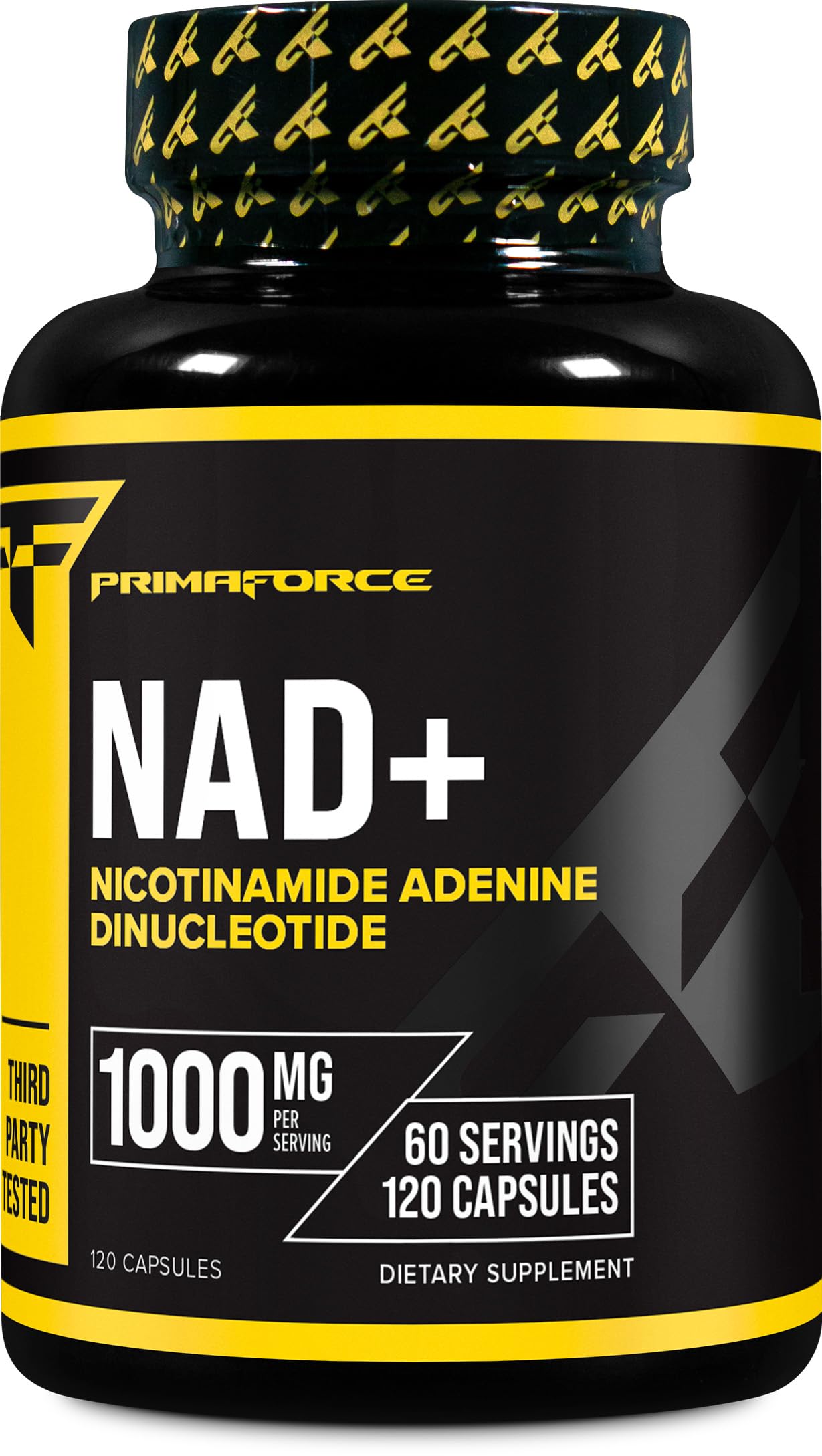 Primaforce NAD+ supplement bottle with 120 capsules