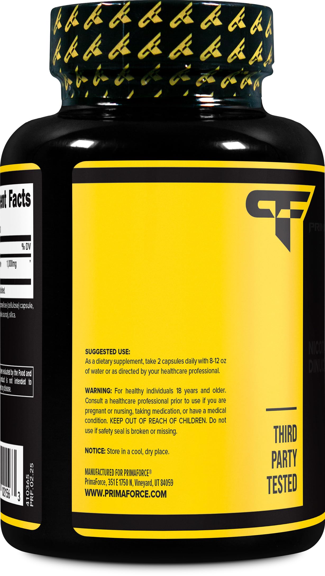 Front view of Primaforce NAD+ bottle