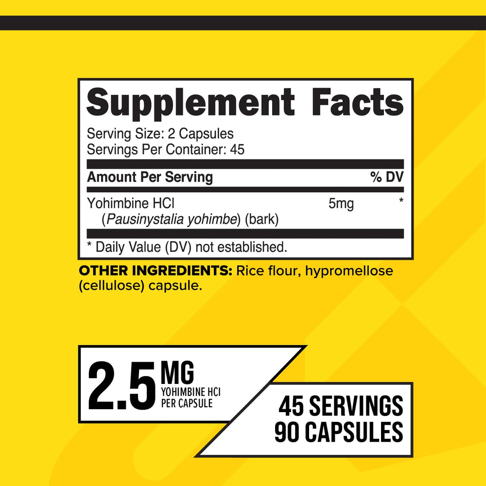 Close-up of Primaforce Yohimbine HCl 2.5mg bottle