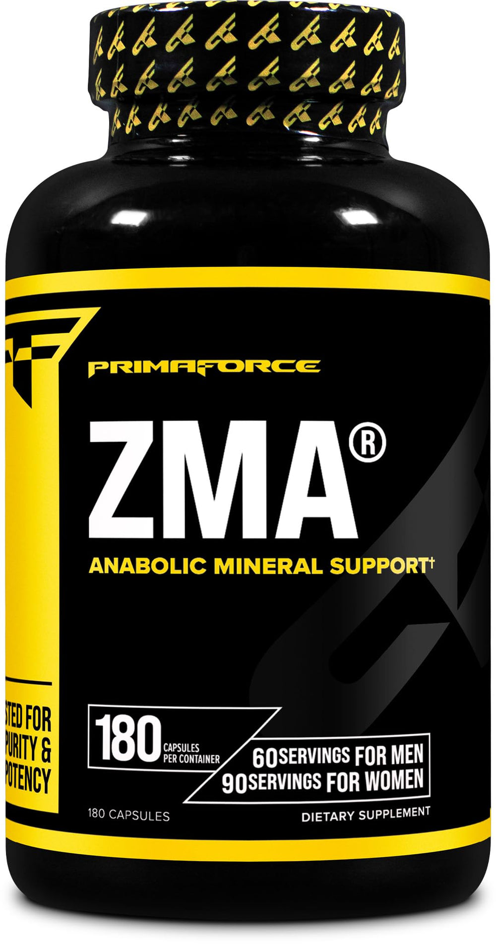Primaforce ZMA bottle - front view, 180 capsules