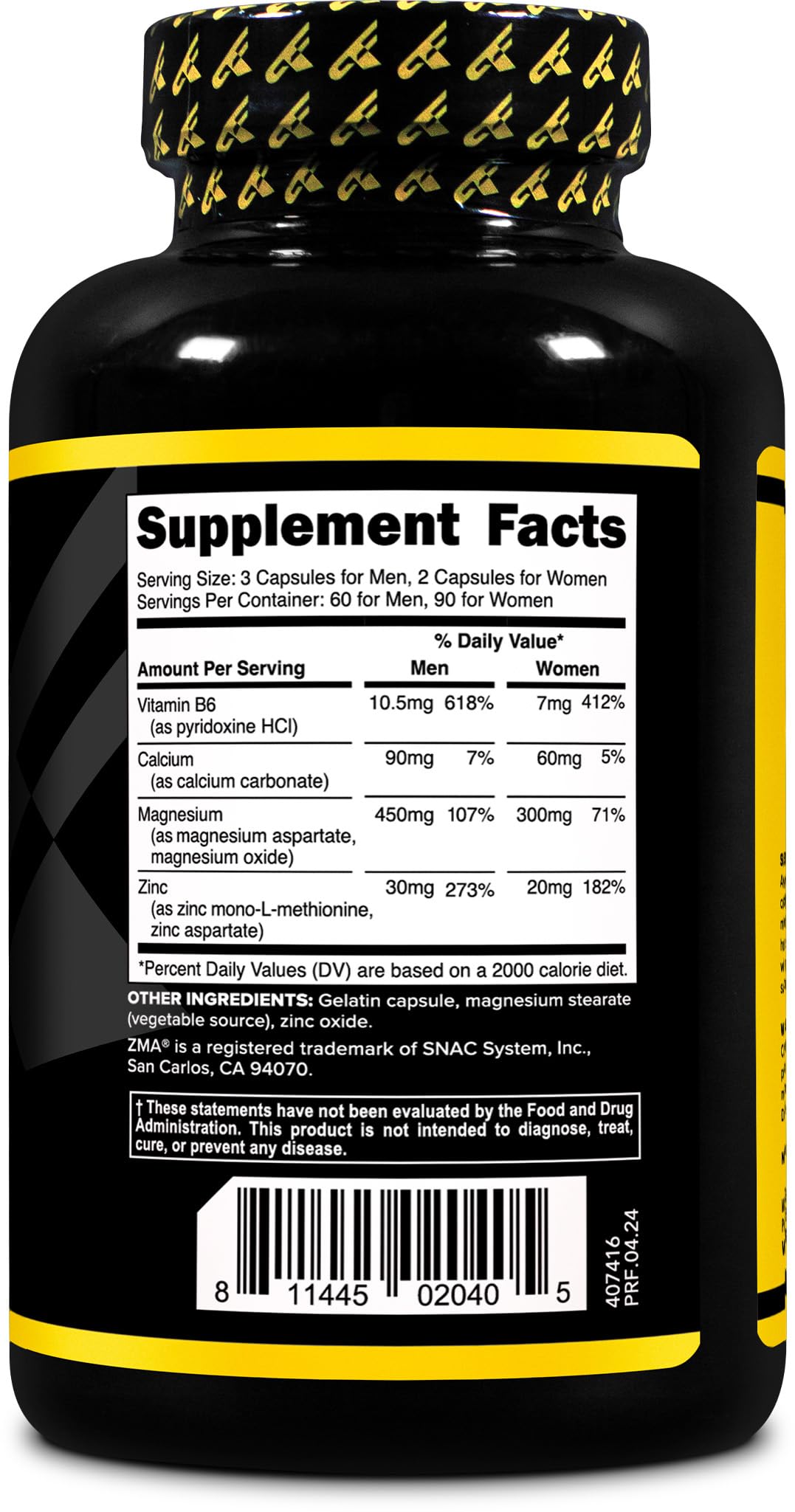 Product photography of Primaforce ZMA bottle on white background