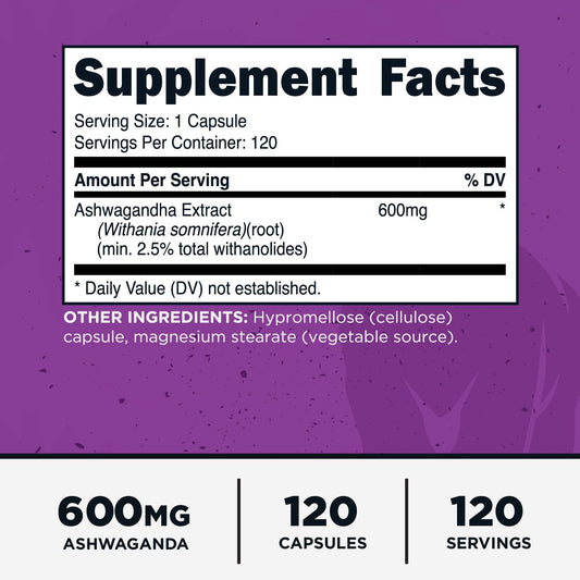 Close-up of the bottle label showing 600mg per serving