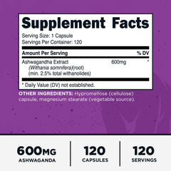 Close-up of the bottle label showing 600mg per serving