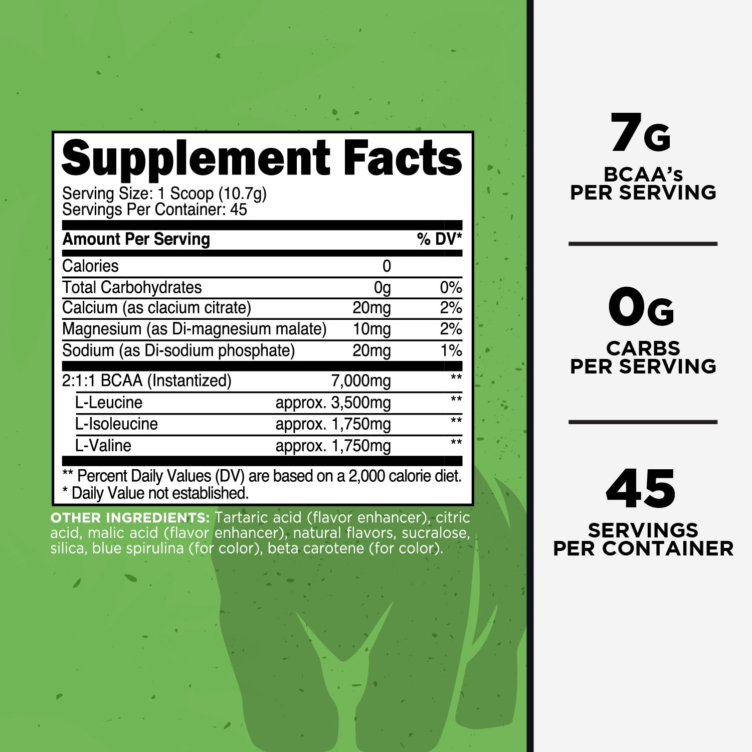 Packaging of Primal BCAA Powder Great Ape 45 servings