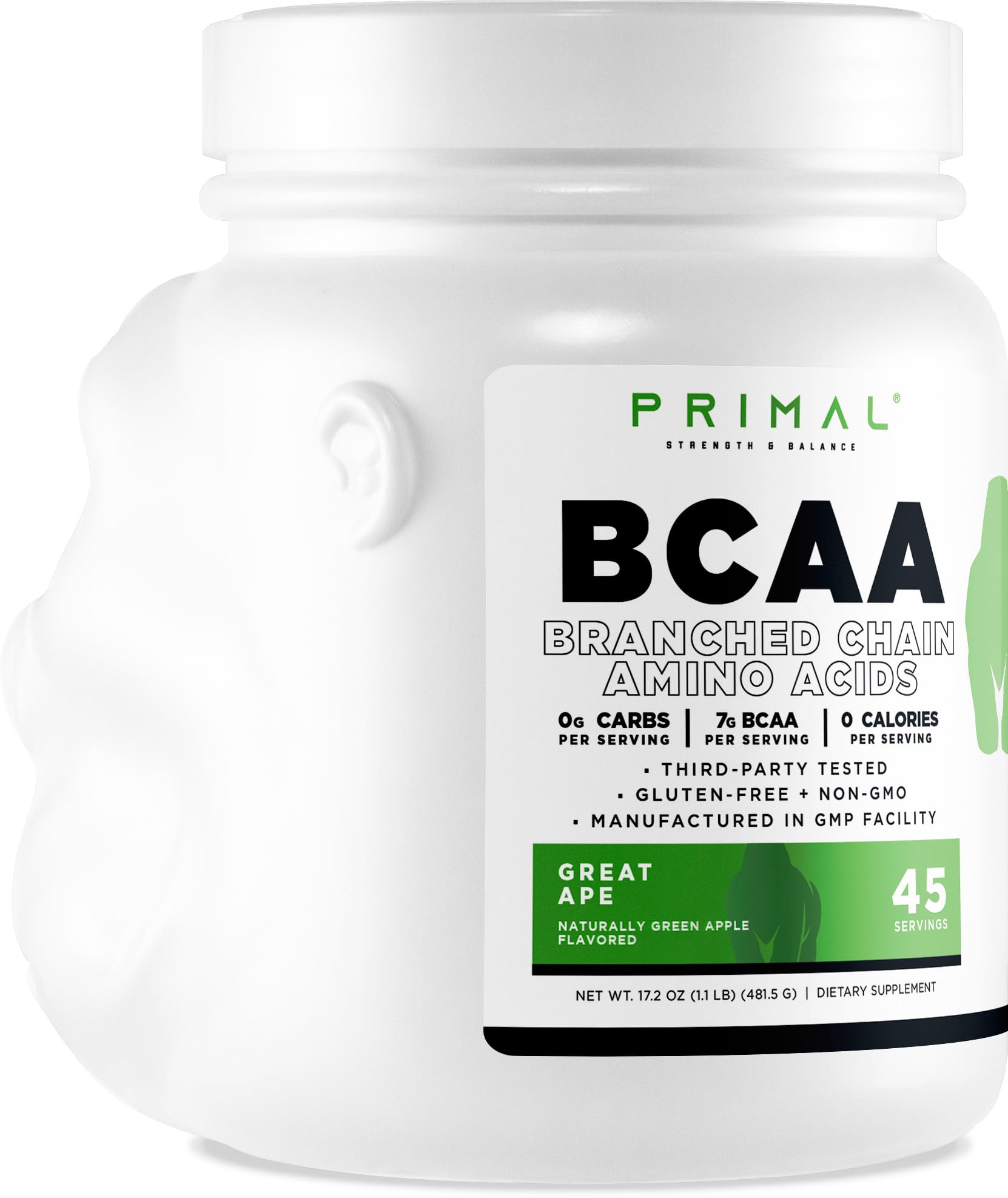Ingredients and nutrition details of Primal BCAA Powder Great Ape