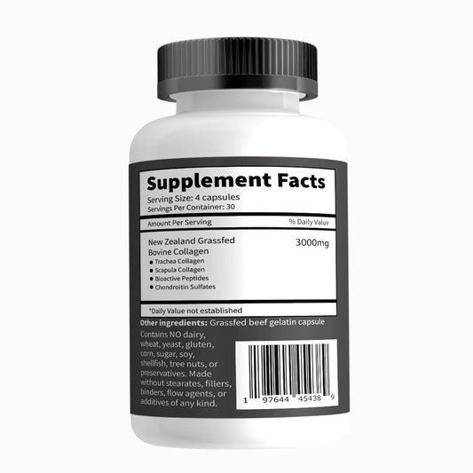 Close-up of Primal Being Cartilage Collagen capsules