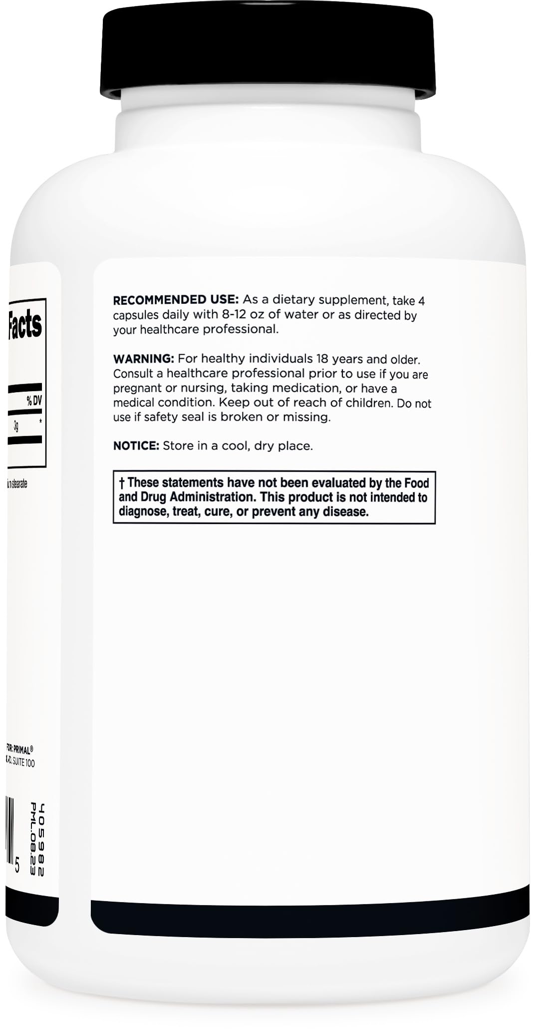 Close-up of 750 mg Creatine Monohydrate capsules