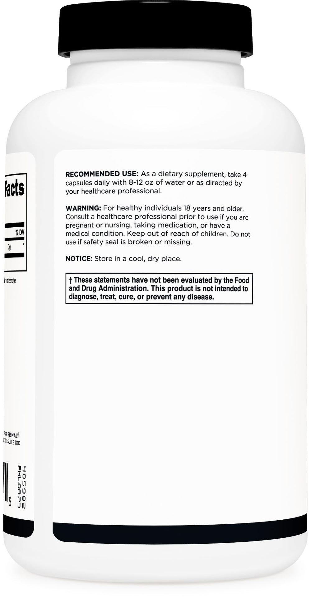 Close-up of 750 mg Creatine Monohydrate capsules