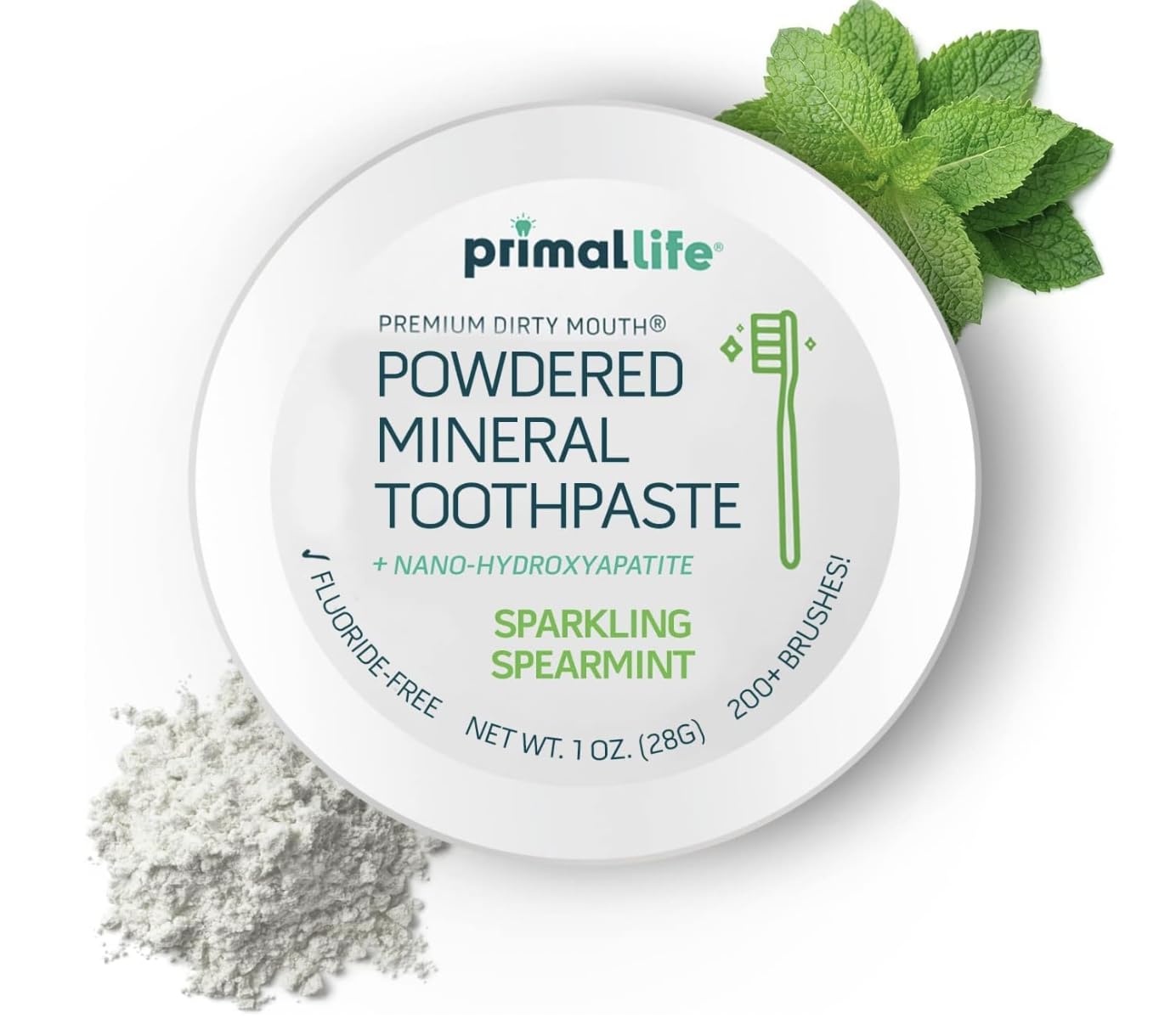 Dirty Mouth Toothpowder Spearmint 1 oz packaging
