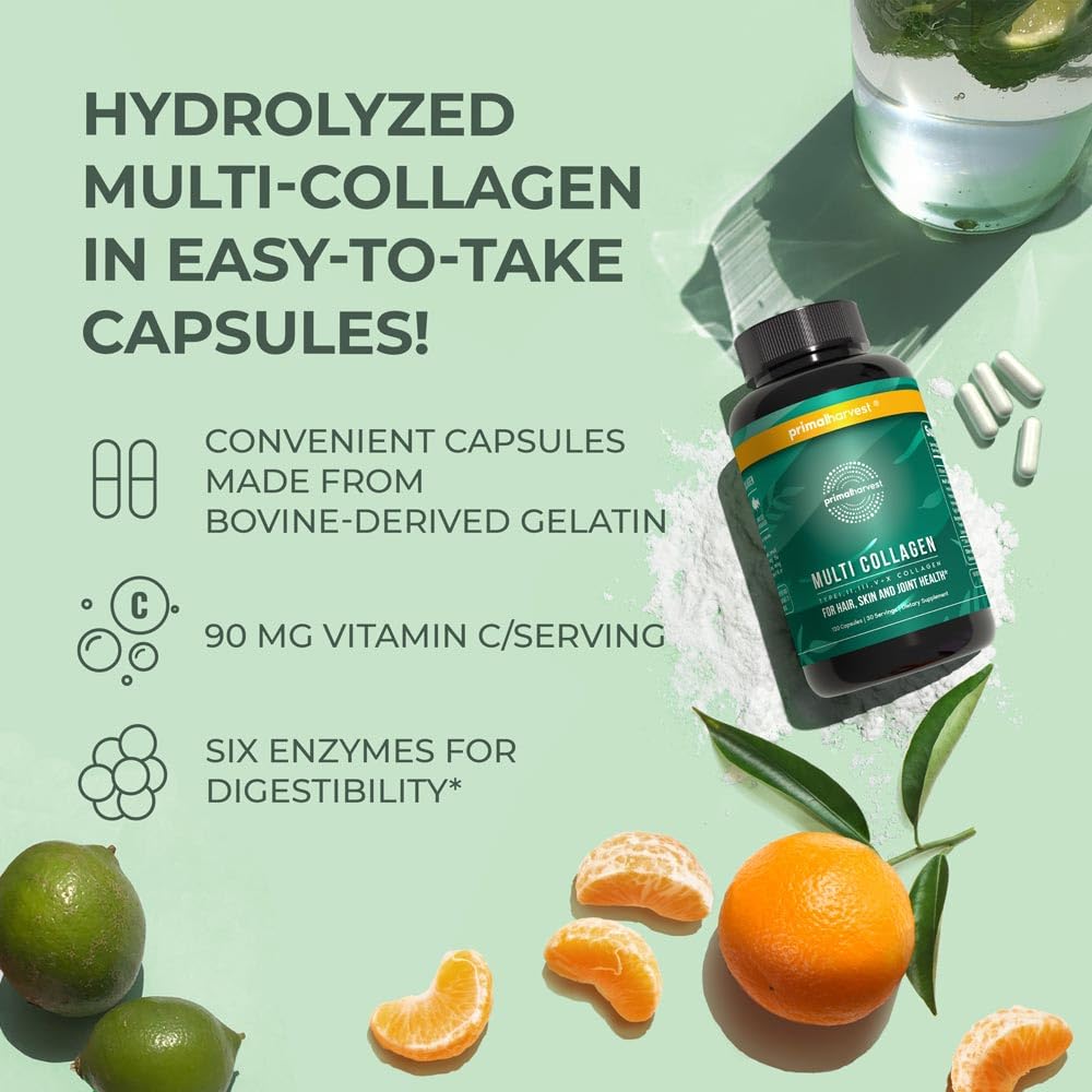Primal Harvest capsules with water ready for daily wellness.
