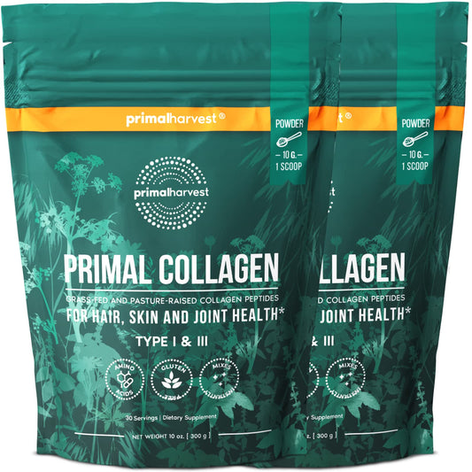 Front view of Primal Harvest Collagen Powder bottle