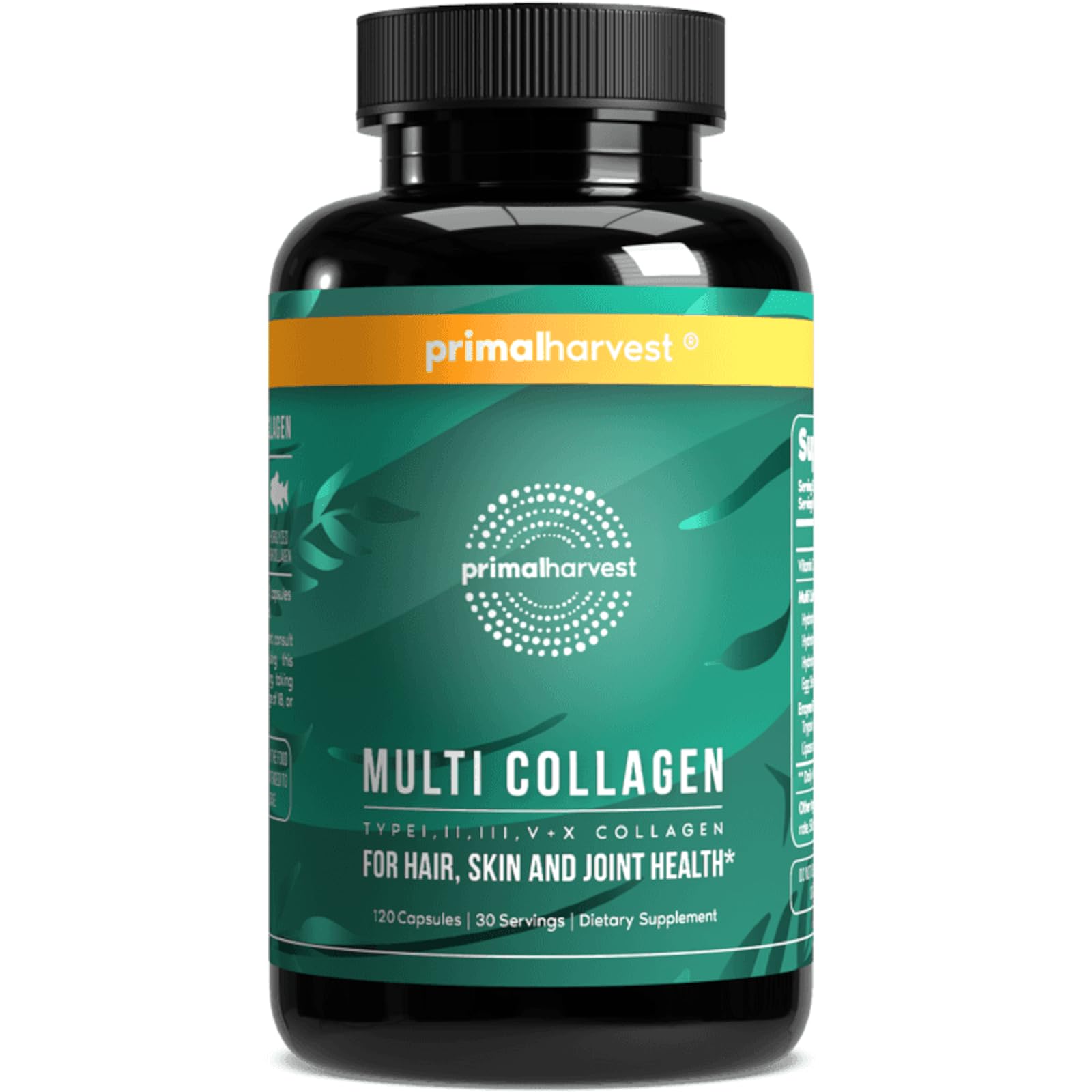 Hero image of Primal Harvest Multi Collagen Pills bottle with 120 capsules