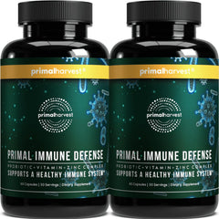 Primal Harvest Primal Immune Defense bottle for daily immune support and convenient 2-pack