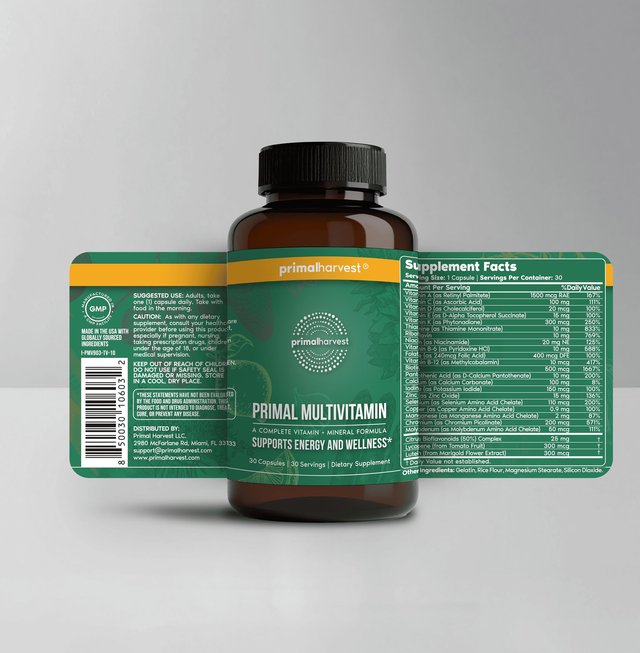 Two Primal Multivitamin bottles in 2-pack with label visible