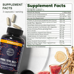 Key ingredients collage for Primal Harvest Total Male+ Multivitamin