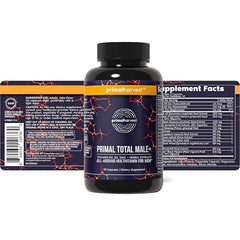 Primal Harvest Total Male+ pill closeup highlighting multivitamin form.