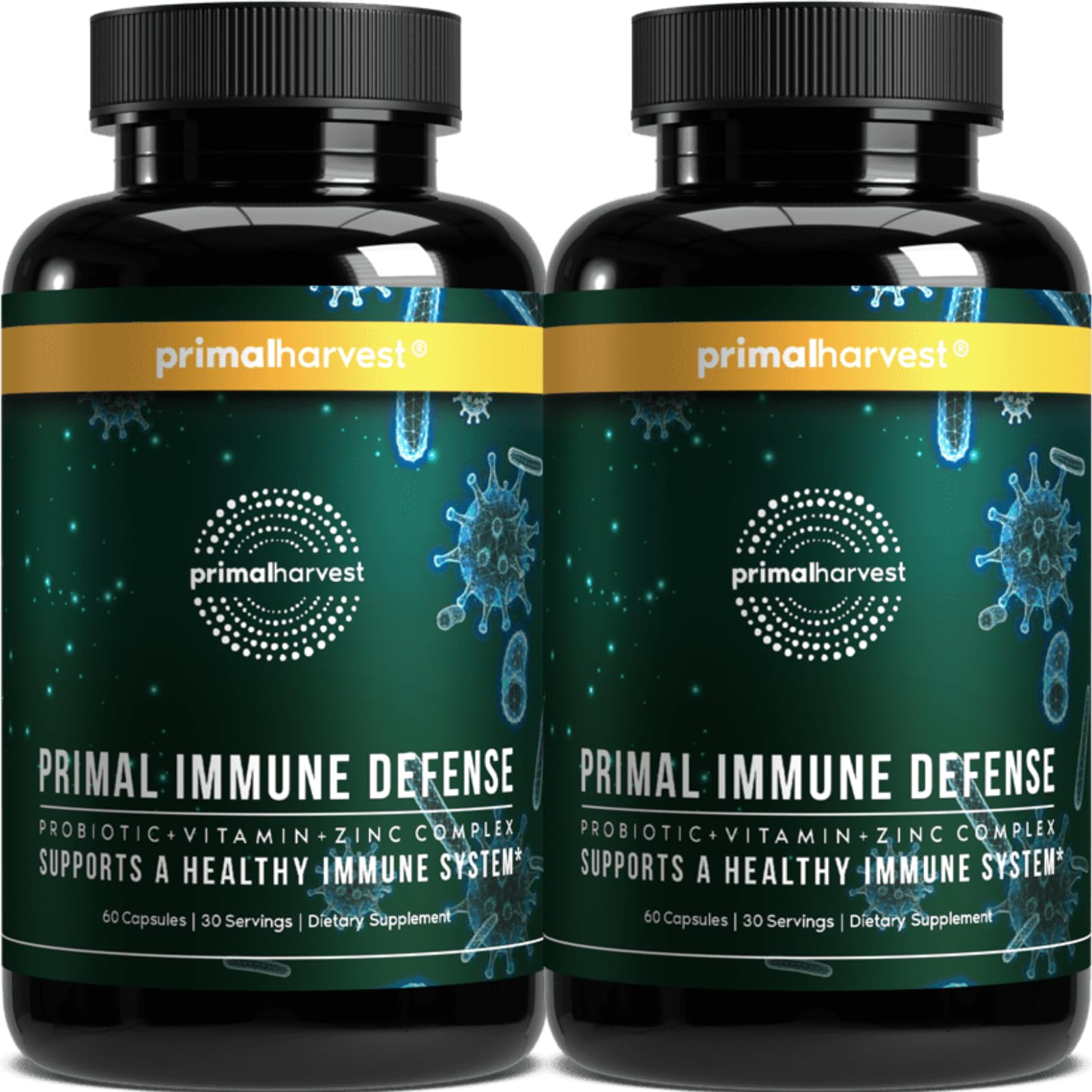 Primal Harvest Primal Immune Defense bottle on white background