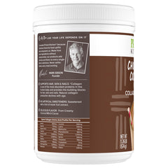 Lifestyle image of chocolate collagen shake in a glass