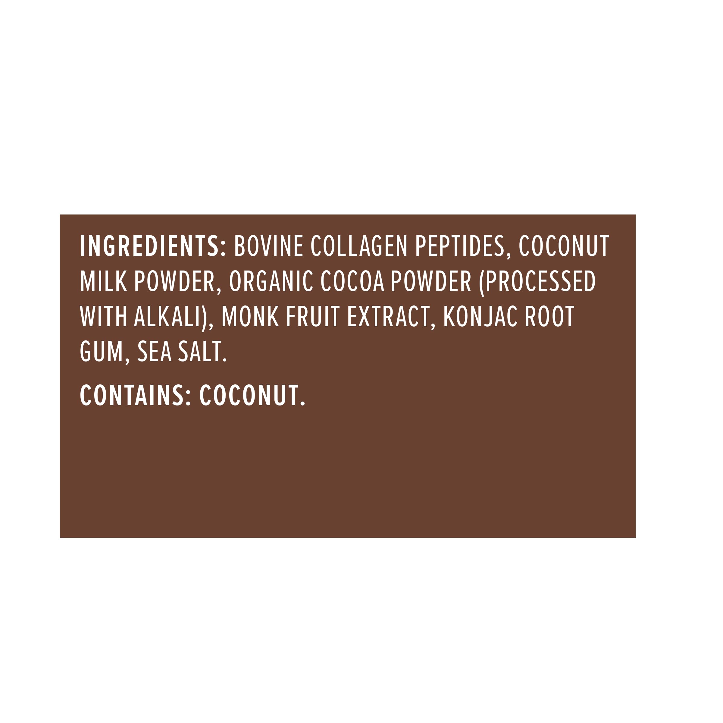 Ingredients list for Primal Kitchen Chocolate Collagen Fuel Drink Mix