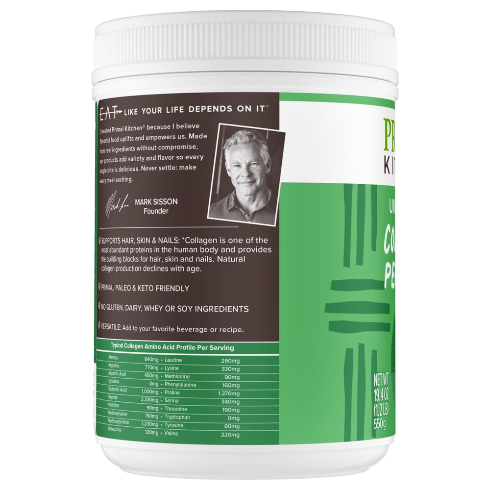 Close-up of Primal Kitchen Collagen Peptides powder