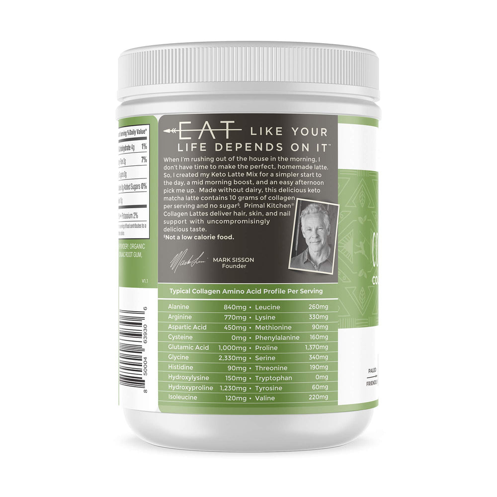 Dairy-free, sugar-free keto latte powder prepared in a glass