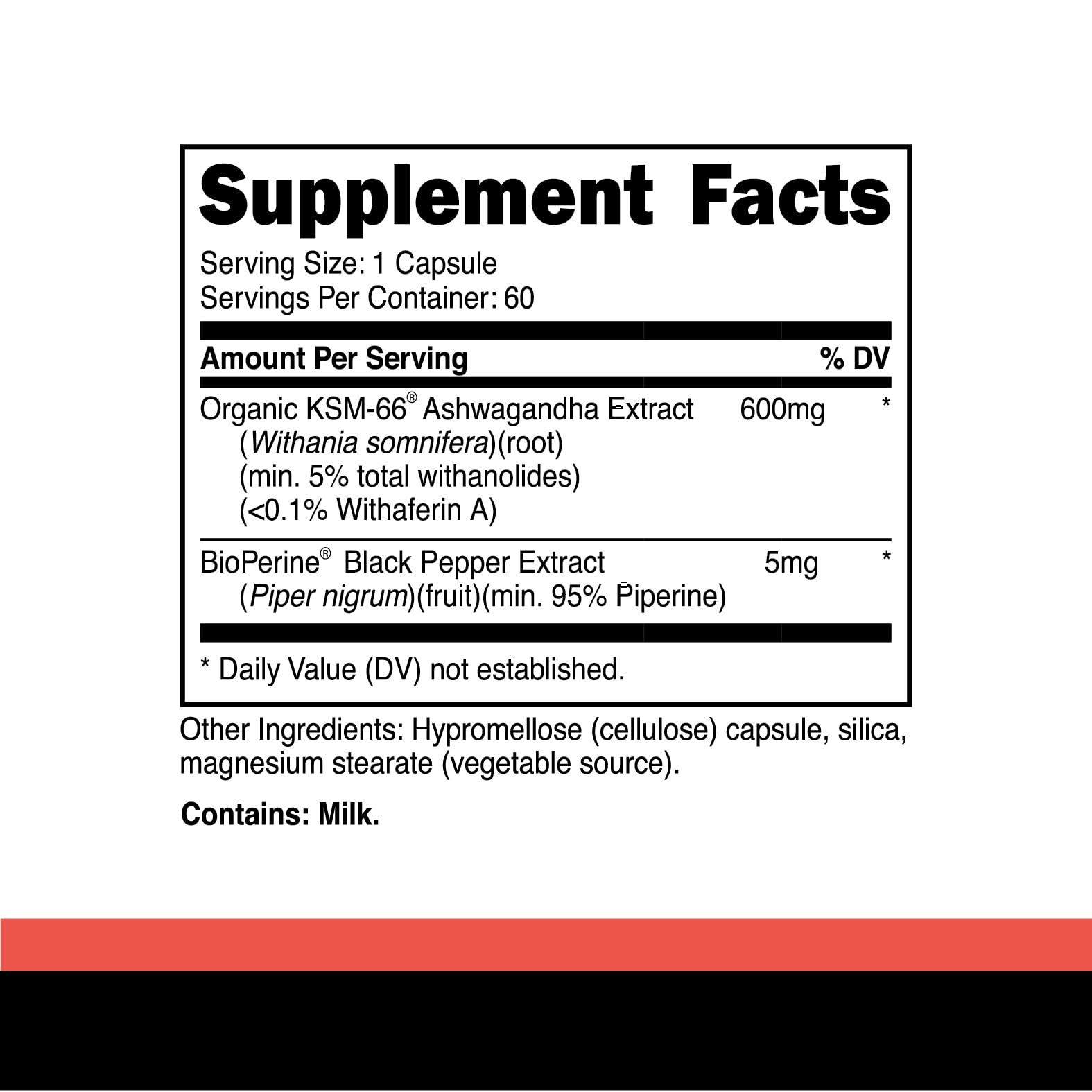 Close-up of KSM-66 Ashwagandha capsules with BioPerine