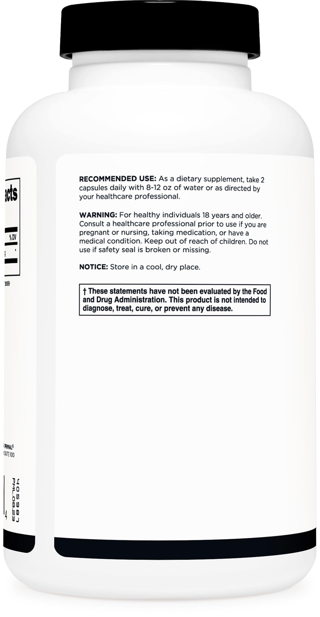 Product label highlighting 1,500 mg per serving and 90 servings