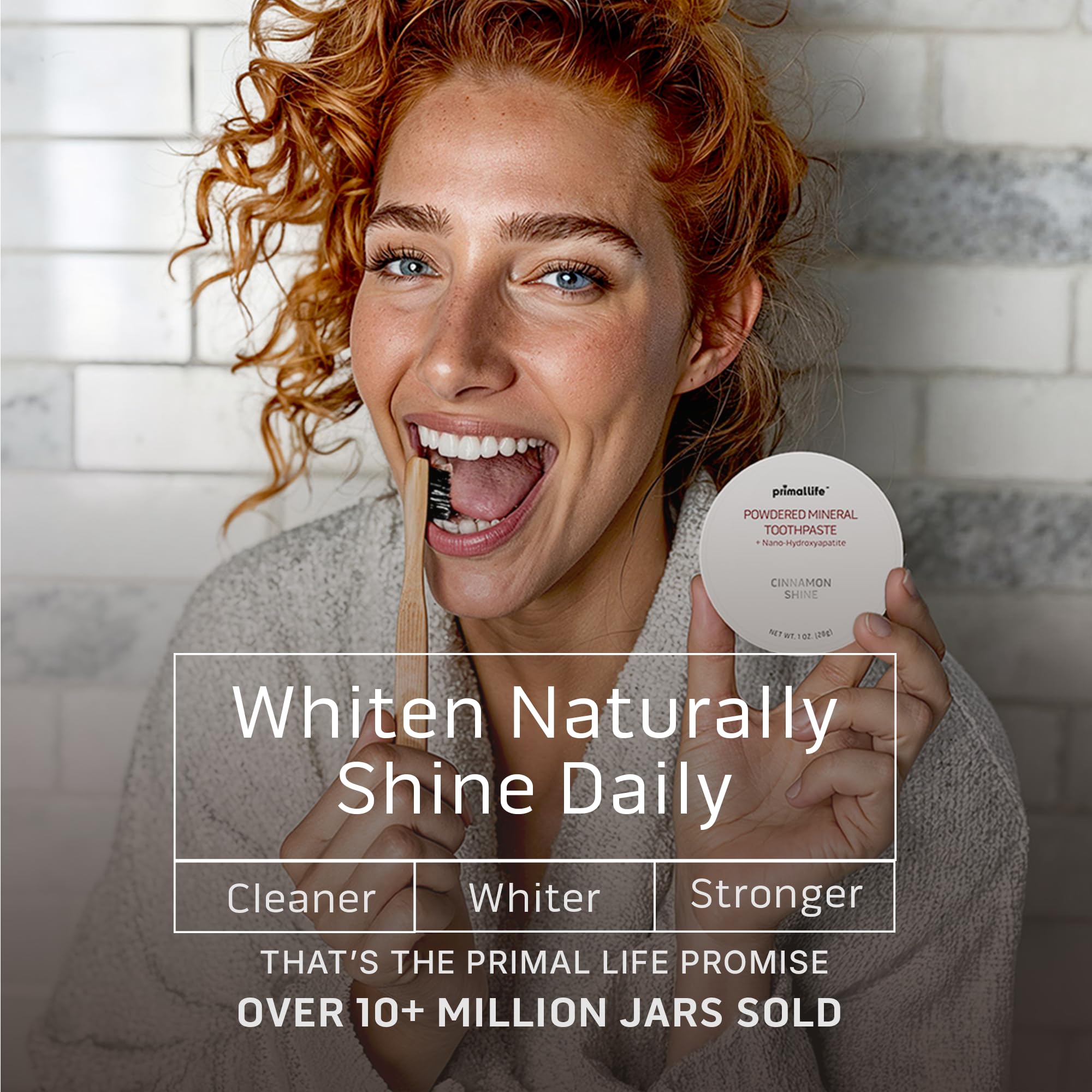 Front packaging for Primal Life Organics Dirty Mouth Toothpowder Cinnamon