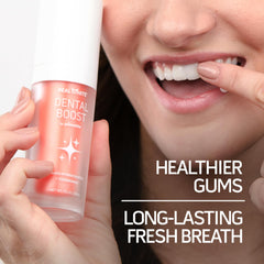 Eco-friendly packaging for peroxide-free whitening toothpaste.