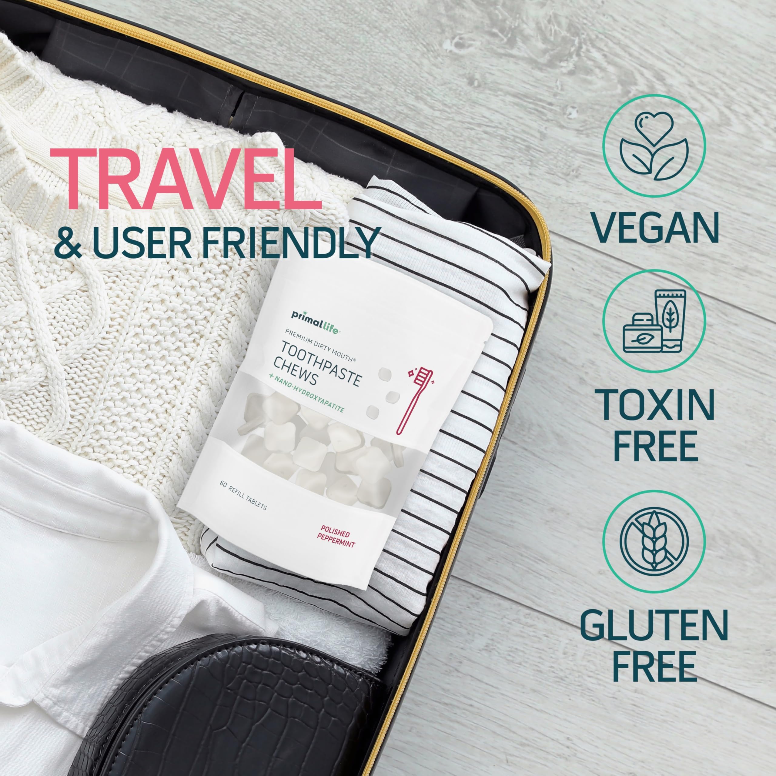 Travel-friendly packaging of Dirty Mouth Chews