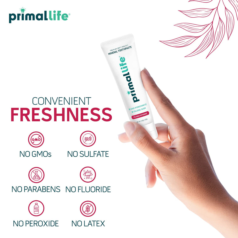 4 oz toothpaste tube with peppermint flavor branding