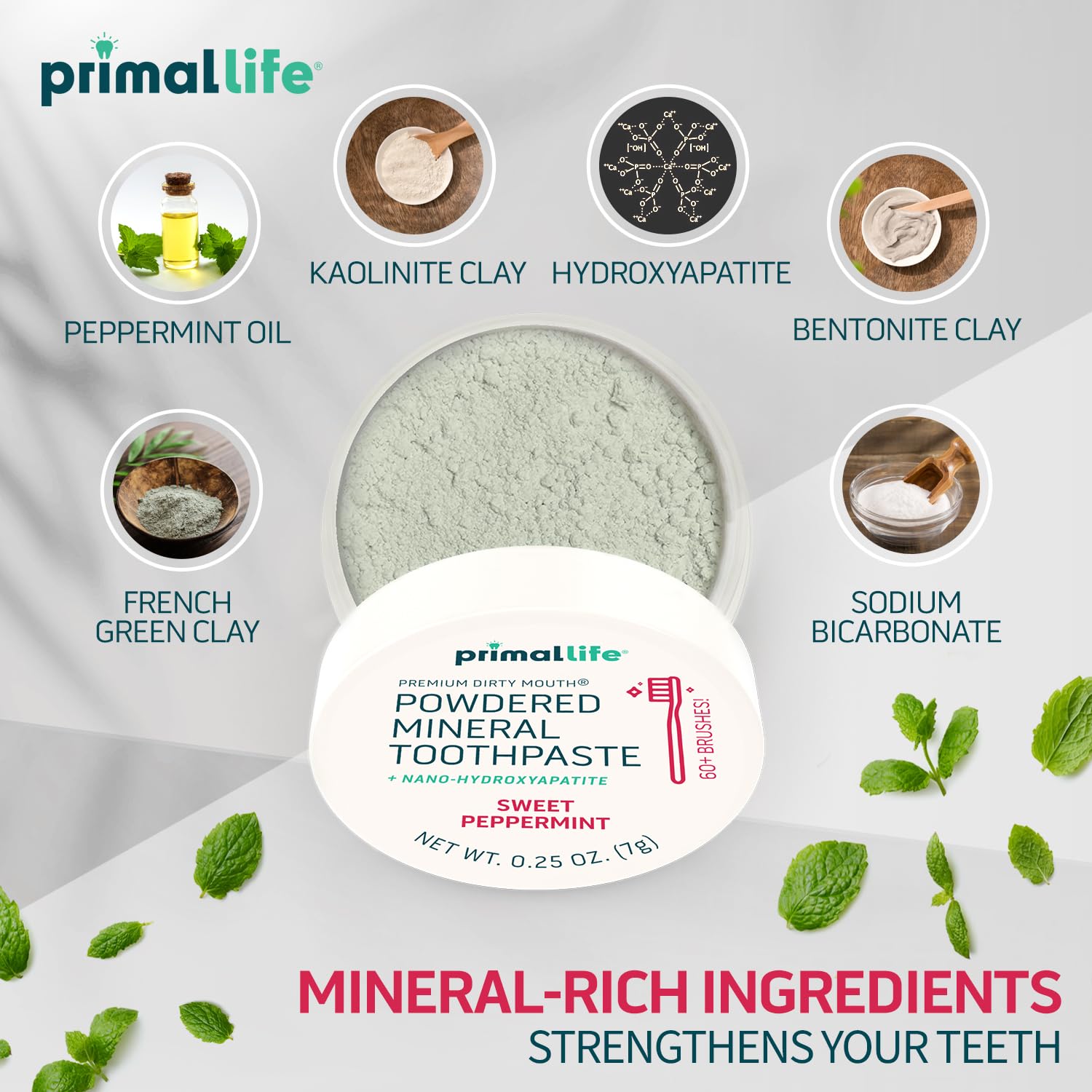 Vegan, organic, gluten-free toothpowder ingredients