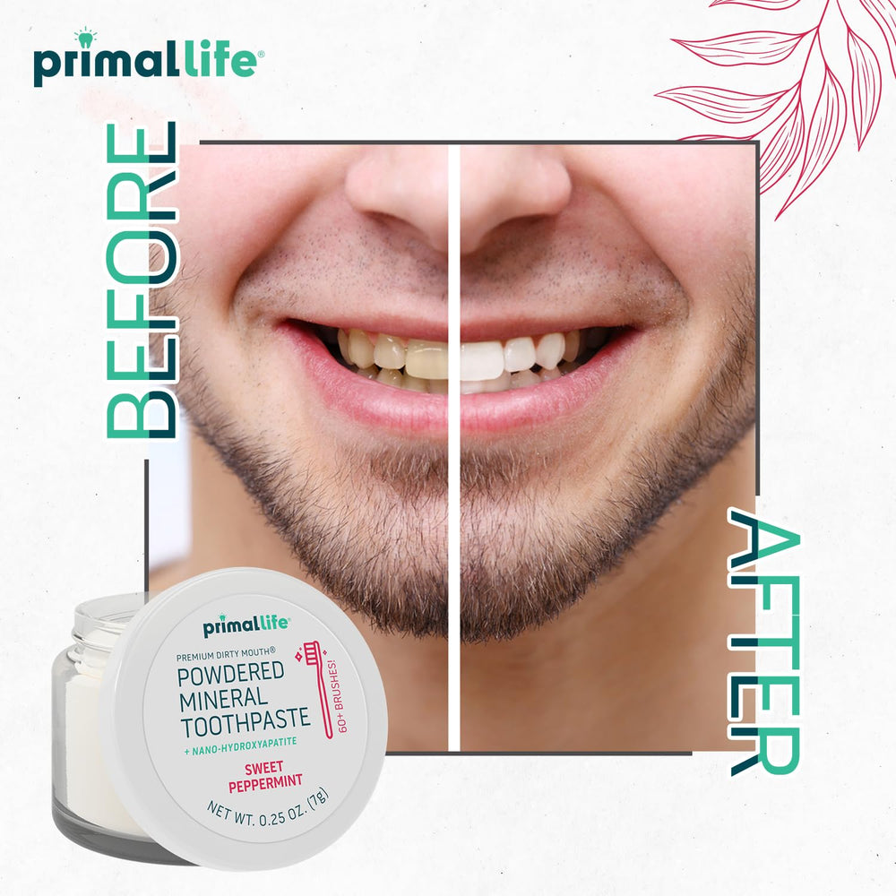 Peppermint essential oil in toothpowder