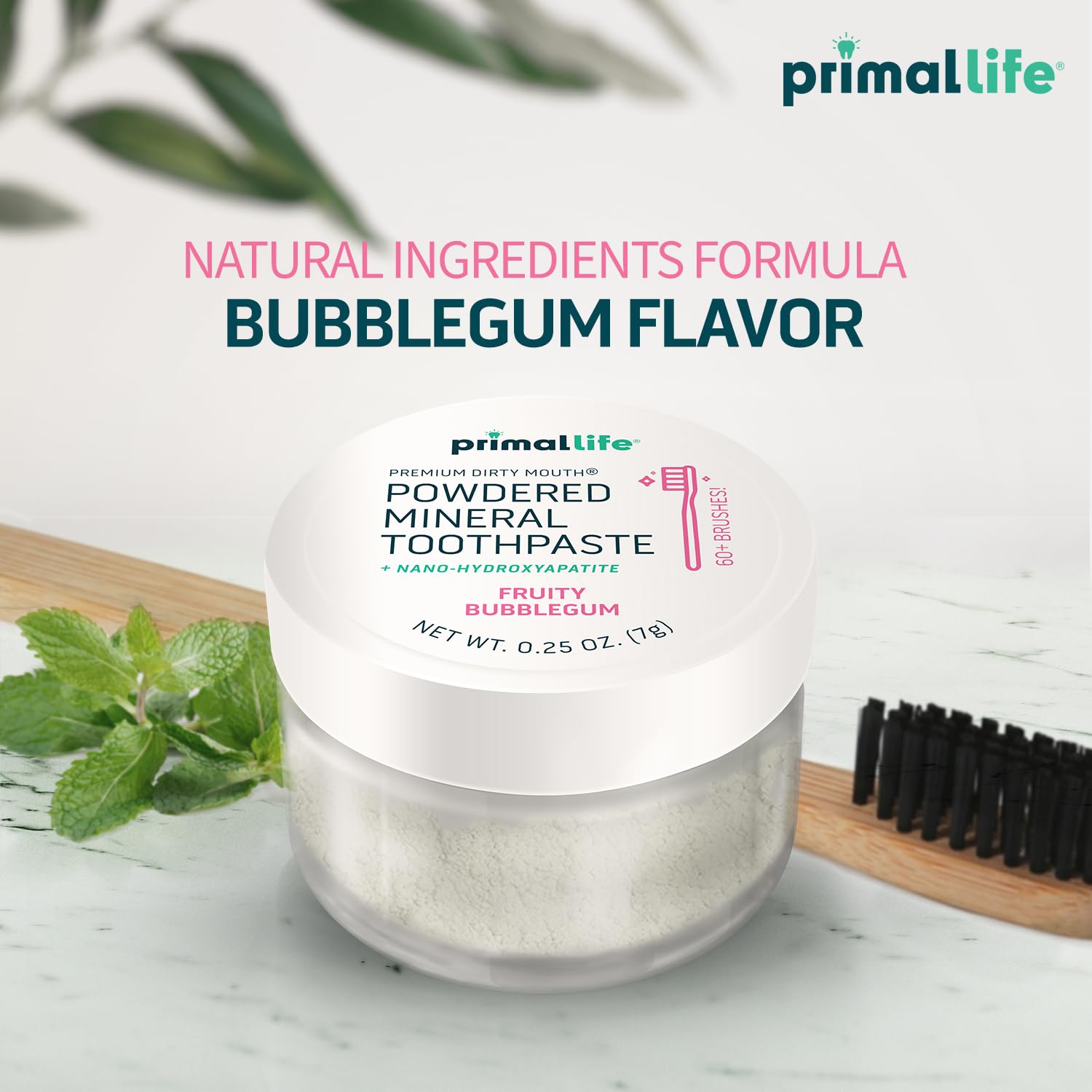 Fluoride-free and gluten-free toothpowder ingredients