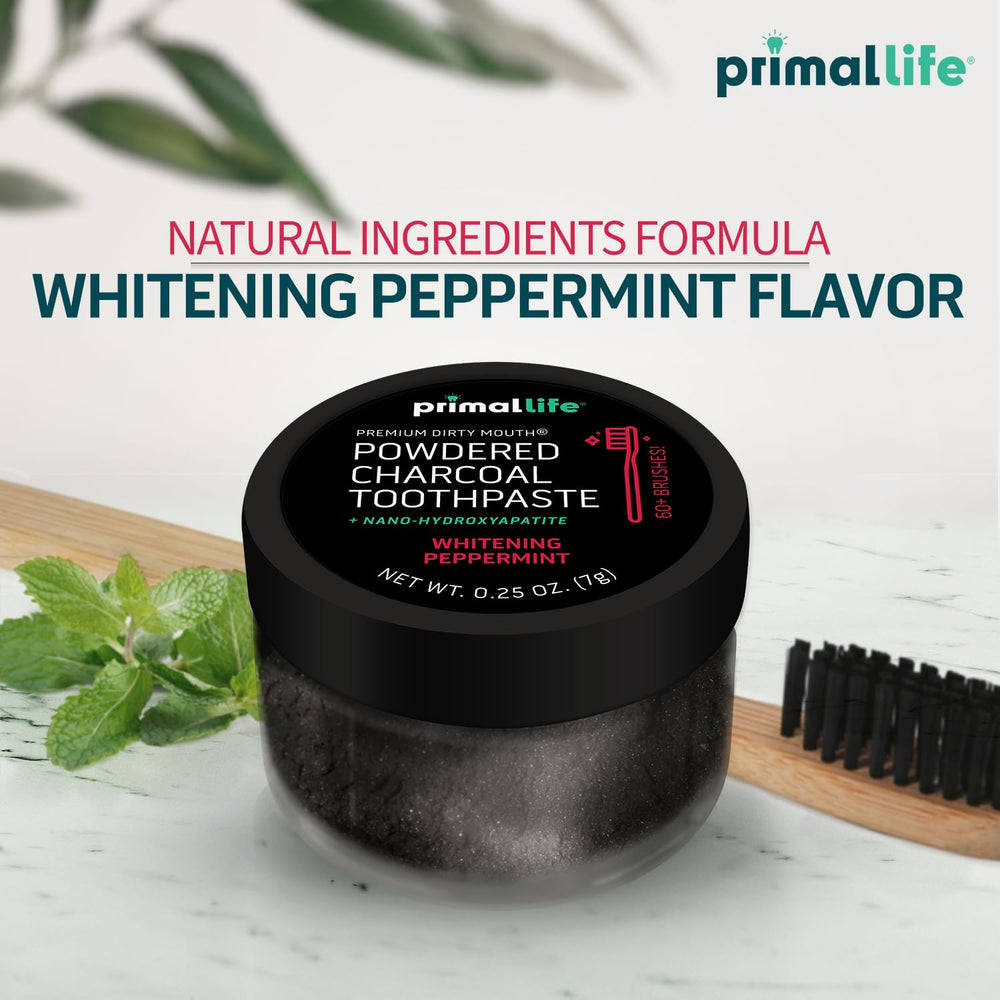 Peppermint essential oils with white powder texture