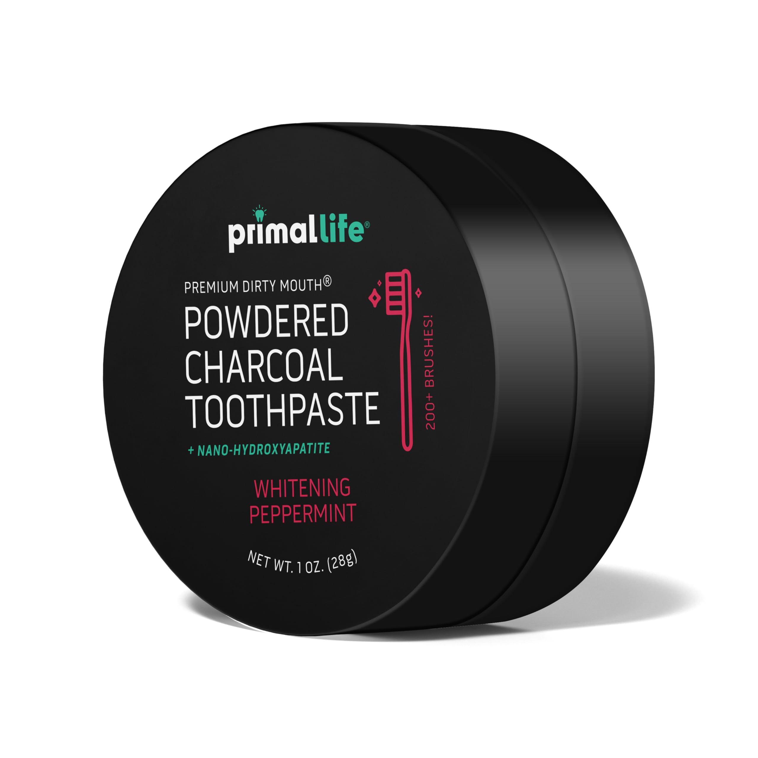 Activated charcoal toothpowder texture close-up