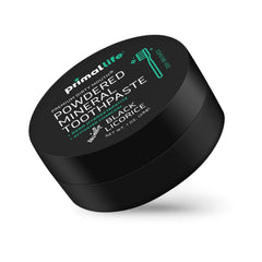 Dirty Mouth Toothpowder Charcoal Black Licorice 1 oz – jar side view