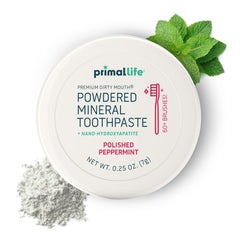 Front view of Primal Life Organics Dirty Mouth Toothpowder 0.25 oz