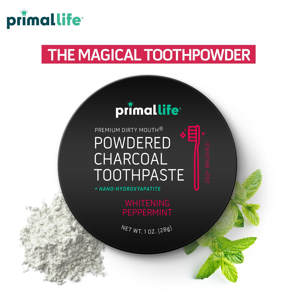 Organic vegan Dirty Mouth Toothpowder packaging
