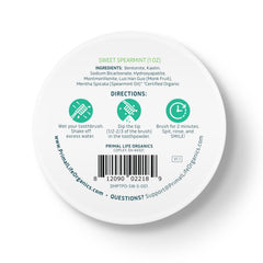 Packaging front label of Primal Life Organics Dirty Mouth Toothpowder