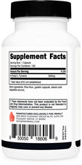 Nutrition facts label on Primal NALT bottle