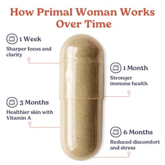 Primal Woman capsules in kitchen setting for easy daily supplementation