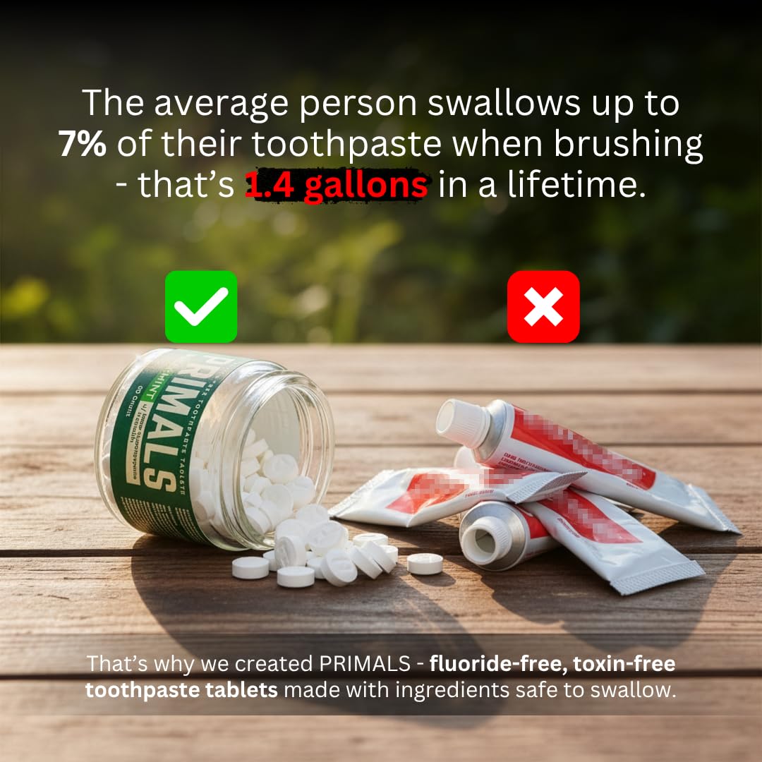 Packaging highlights fluoride-free formula and absence of artificial flavors
